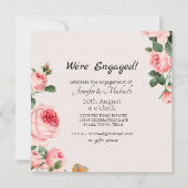 Carte Parti d'engagement Rose rose rougissant (Dos)