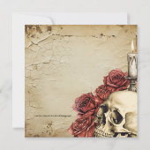 Carte Parti d'Halloween Rose et Éffrayant du crâne (Dos)