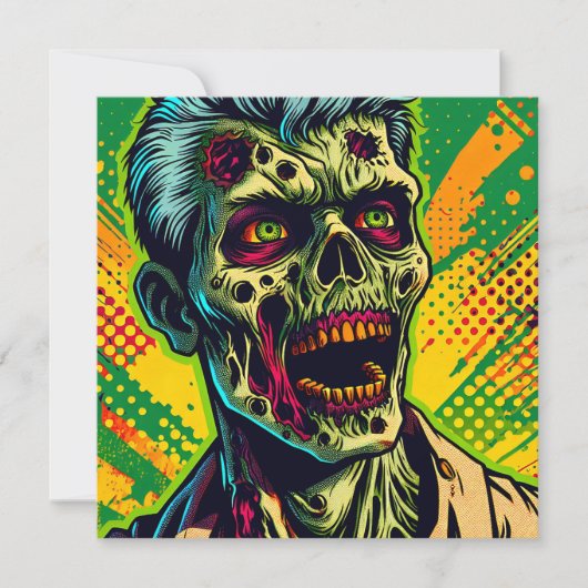 Carte Parti d'Halloween Zombie éffrayant (Devant)