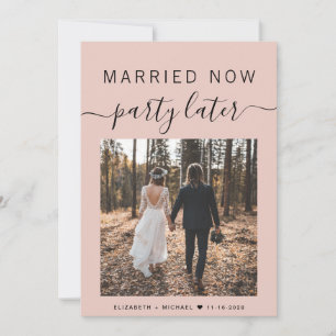 Carte Parti Marié Maintenant Plus Tard Photo Blush Maria