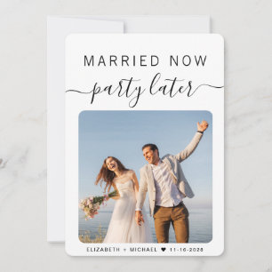 Carte Parti Marié Maintenant Plus Tard Photo Elopement