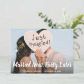 Carte Parti Marié Maintenant Plus Tard Photo Elopement M (Debout devant)