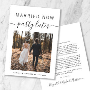 Carte Parti Marié Maintenant Plus Tard Photo Mariage Fai