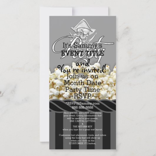 Carte Parti pirate personnalisé (Devant)