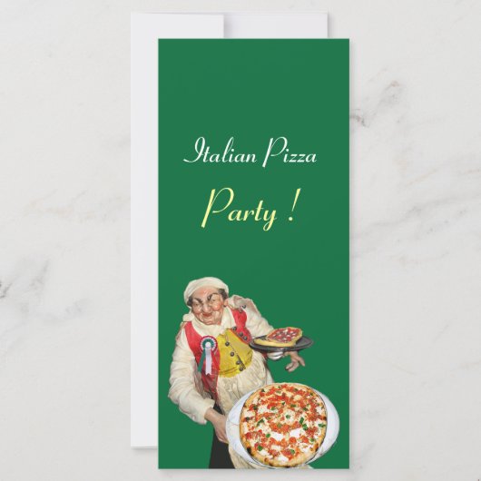 Carte PARTI PIZZA ITALIEN, PIZERIA, noir, vert (Devant)