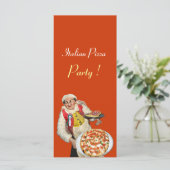 Carte PARTI PIZZA ITALIEN, PIZERIA, orange, noir (Debout devant)