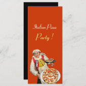 Carte PARTI PIZZA ITALIEN, PIZERIA, orange, noir (Devant / Derrière)