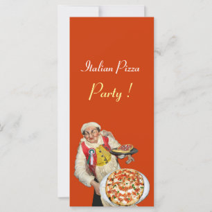 Carte PARTI PIZZA ITALIEN, PIZERIA, orange, noir