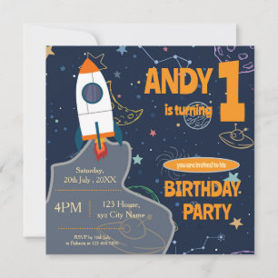 Carte Partie d'anniversaire de l'espace extra-atmosphéri