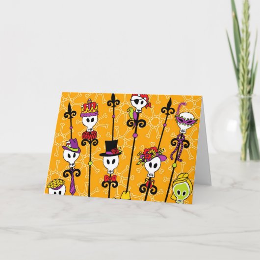 CARTE PARTIE DE MARDI GRAS DE CRÂNE DE VAUDOU (Devant)