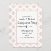 Carte Partie d'engagement Peach Blush Damask (Devant / Derrière)