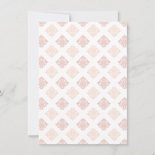 Carte Partie d'engagement Peach Blush Damask (Dos)