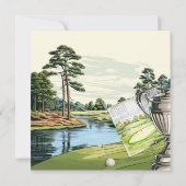 Carte partie d'observation de golf | Anniversaire | Retr (Dos)