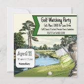 Carte partie d'observation de golf | Anniversaire | Retr (Devant)