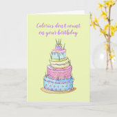 Carte Parties scintillant Anniversaire Gâteau Calories n (Fleur jaune)