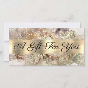 Carte Parties scintillant Aquarelle Faux Foil Certificat