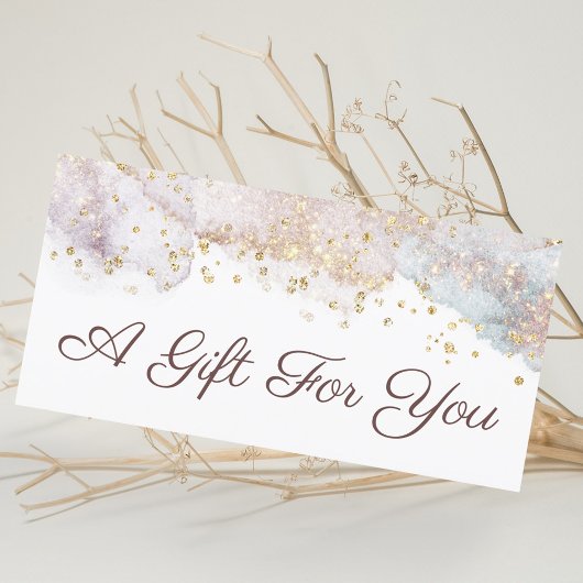 Carte Parties scintillant aquarelle formes certificat ca