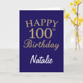 Carte Parties scintillant bleu et or de la Marine 100e c (Fleur jaune)