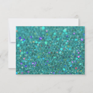Carte Parties scintillant bleue turquoise