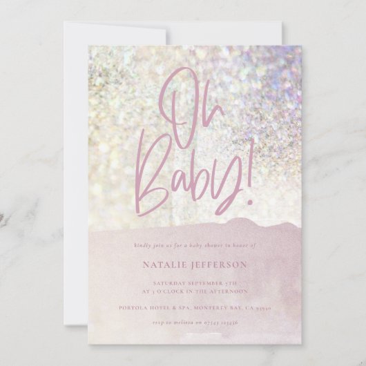 Carte Parties scintillant brillant classe oh bébé! (Devant)