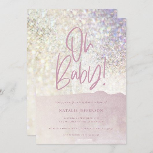 Carte Parties scintillant brillant classe oh bébé! (Devant / Derrière)