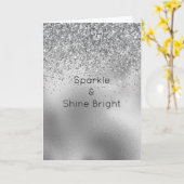 Carte Parties scintillant brillante en argent (Fleur jaune)
