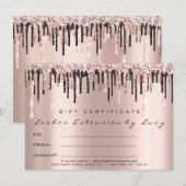 Carte Parties scintillant cadeau de certificat de maquil (Devant / Derrière)