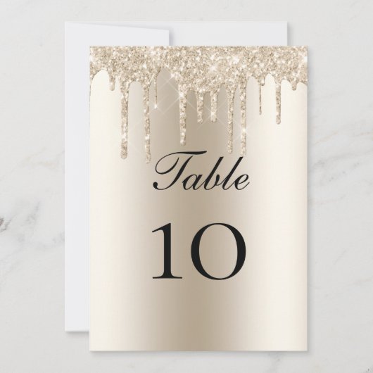 Carte Parties scintillant Champagne Drives Mariage Table (Devant)