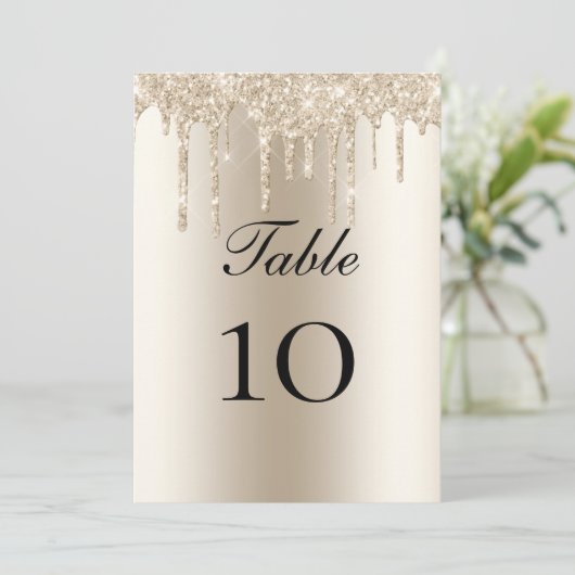 Carte Parties scintillant Champagne Drives Mariage Table (Debout devant)