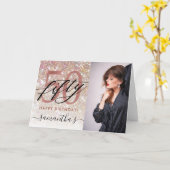 Carte Parties scintillant Champagne moderne 50e annivers (Fleur jaune)