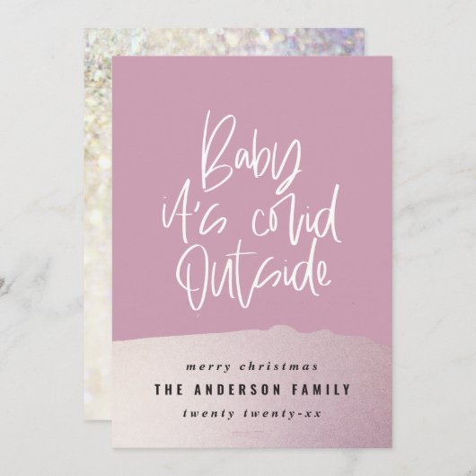 Carte Parties scintillant classe bébé son covid en dehor (Devant / Derrière)