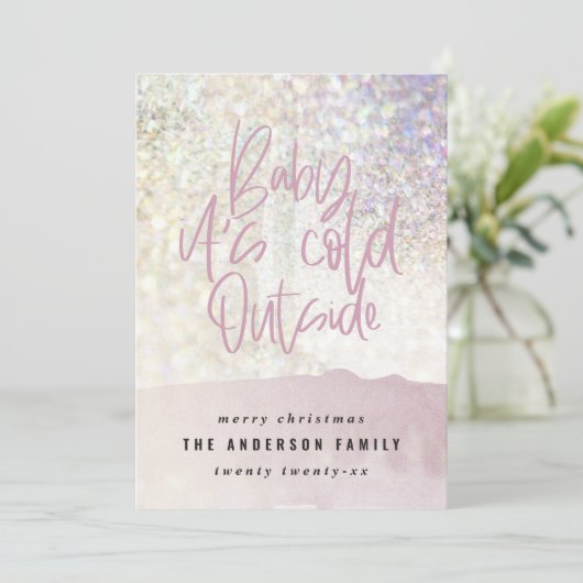 Carte Parties scintillant classe bébé son froid en dehor (Debout devant)