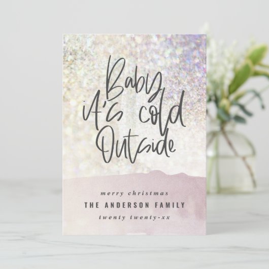 Carte Parties scintillant classe bébé son froid en dehor (Debout devant)