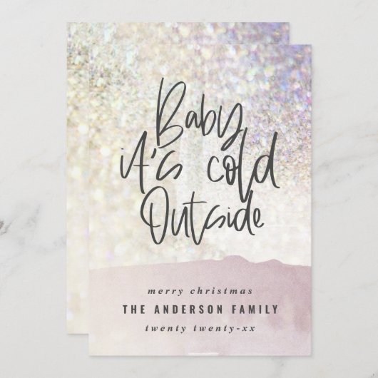 Carte Parties scintillant classe bébé son froid en dehor (Devant / Derrière)