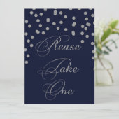 Carte Parties scintillant confetti marine argent s'il vo (Debout devant)