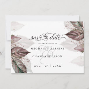 Carte Parties scintillant d'aquarelle moderne Foliage Ba