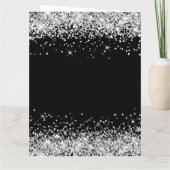 Carte Parties scintillant d'argent Noir bon anniversaire (Dos)
