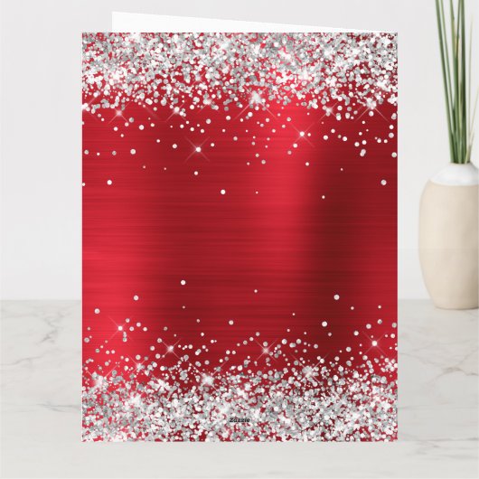 Carte Parties scintillant d'argent Red Foil Gros Joyeux  (Dos)