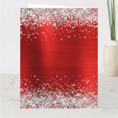 Carte Parties scintillant d'argent Red Happy Anniversair (Dos)