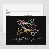 Carte Parties scintillant de certificat cadeau Rose Gold (Devant / Derrière)