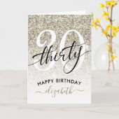 Carte Parties scintillant de crème 30e anniversaire (Fleur jaune)