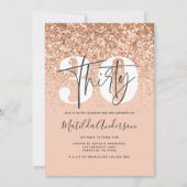 Carte Parties scintillant de pêche moderne fille typogra (Devant)