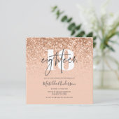 Carte Parties scintillant de pêche moderne fille typogra (Debout devant)