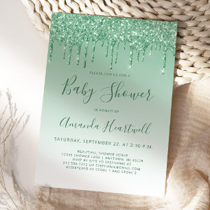 Carte Parties scintillant de séchage de verre Baby showe