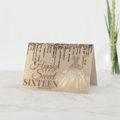 Carte Parties scintillant de verre d'or Étincelle douce  (Devant)