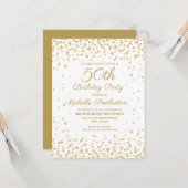 Carte Parties scintillant Diamond Or Blanc 50e anniversa (Devant/Arrière en situation)