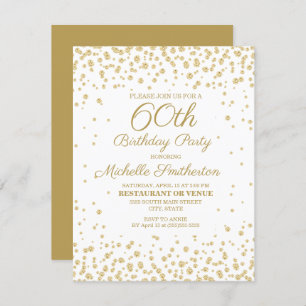 Carte Parties scintillant Diamond Or Blanc 60e anniversa