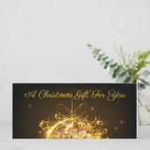Carte Parties scintillant d'or ampoule de Noël élégant m (Debout devant)