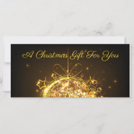 Carte Parties scintillant d'or ampoule de Noël élégant m