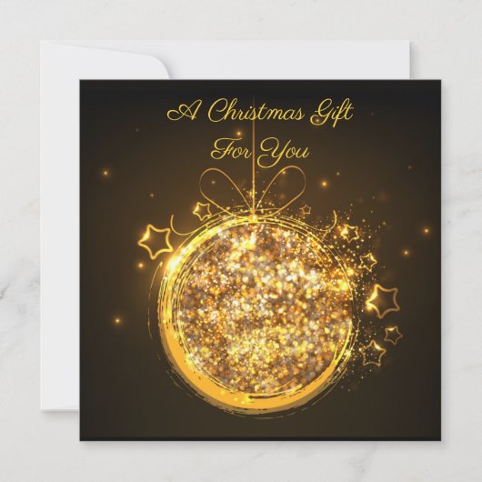 Carte Parties scintillant d'or ampoule de Noël élégant v (Devant)